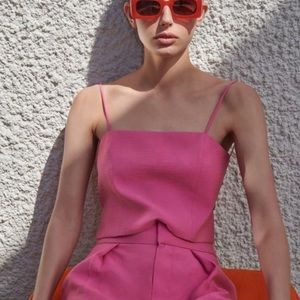 Zara backless pink tank